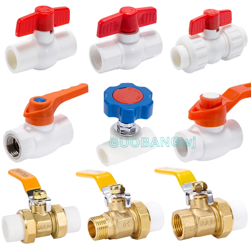 

PVC Full Plastic Ball Valve for Water Pipe Fittings, High-Temp Leakproof Switch Valve for Hot/Cold Water Systems Diameter 20mm