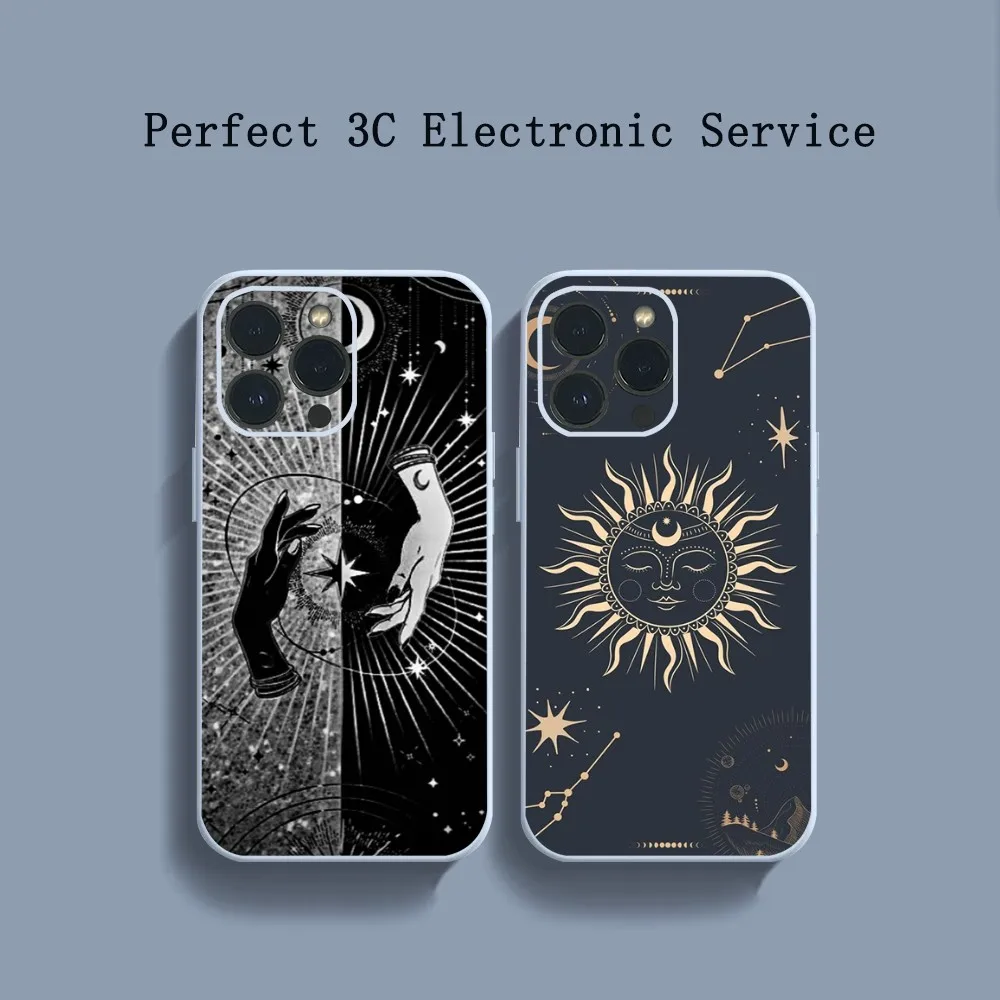 Art C-Celestial H-Hands Art Print Phone Case For iPhone 14 13 12 11 Pro Max XS Max X XR 7 8 Plus Mini Blue TPU material