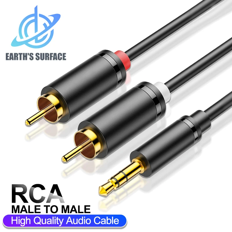 Cable RCA de 3,5mm a 2RCA divisor RCA Jack 3,5 Cable de Audio RCA para amplificador de teléfono inteligente Home Theater TV Box Cable auxiliar RCA