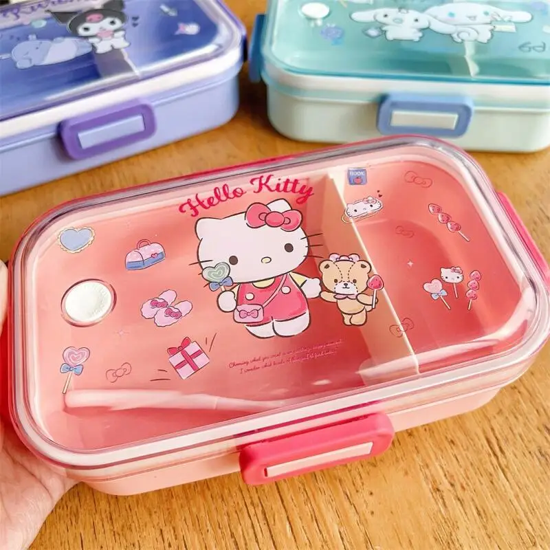 Sanrio Hello Kitty Lunch Box Food Storage Container Cute Cartoon Lunch Box Seal Prevent Overflow Lunch Box To Bring Food Hot