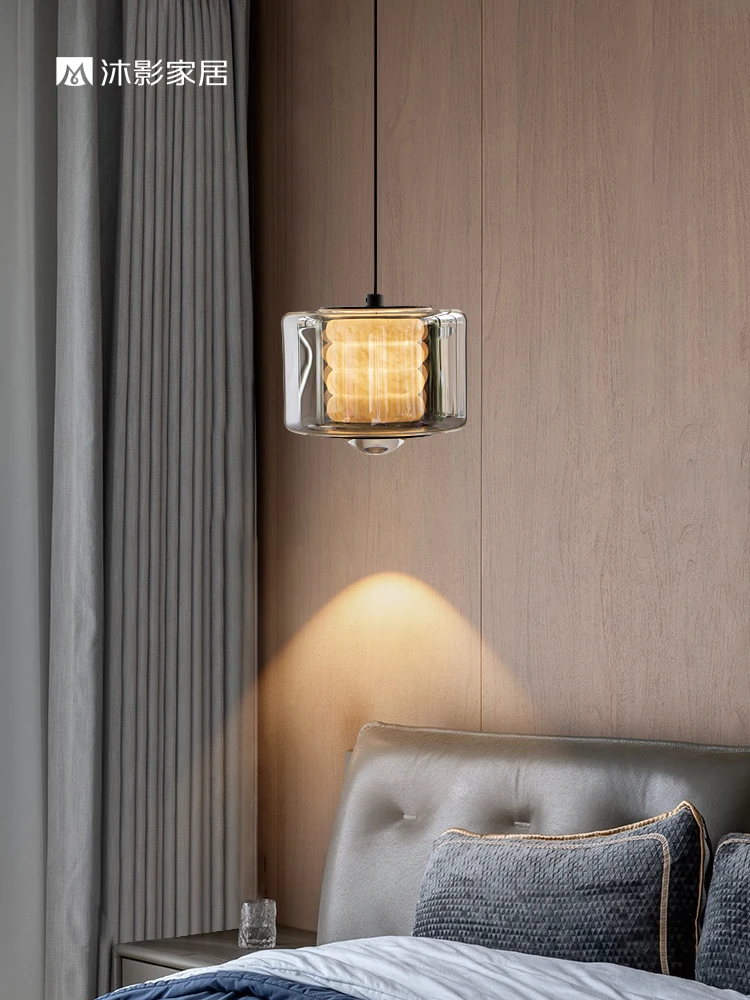 Bedroom bedside pendant light Italian style extremely simple head small hanging line corridor simple dining room light