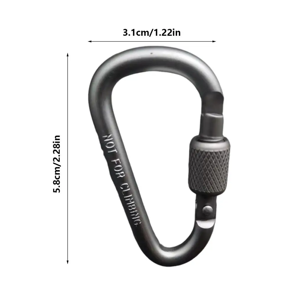 1PC Aluminium Legierung Karabiner Sicherheit Schnalle Schlüsselbund Mit Schloss Klettern Taste D-form Karabiner Camping Wandern Haken Multi farben – Detail 9