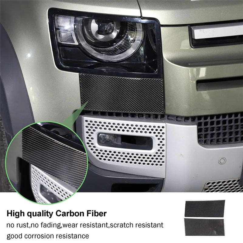 

Надежное углеродное волокно для Land Rover Defender 90 110 130 2020-2024, нижняя панель фар, накладка, внешние аксессуары