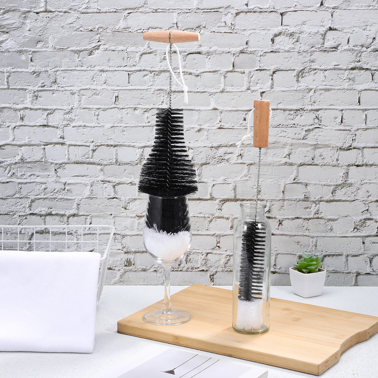 

2 шт., щетки для чистки дымохода для дровяной печи, проволочная щетка, деревянная ручка, скребок для труб для камина, стабильная производительность, безопасное использование