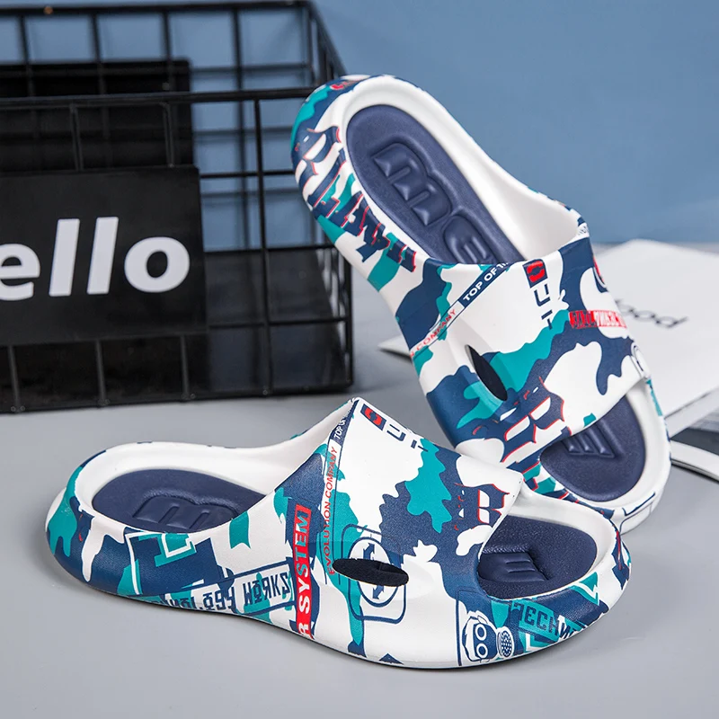 

Summer Slippers Shoes House Thick Designer Printed Cartoon Men Slippers Women Flip Flops Couples Platform Sandals