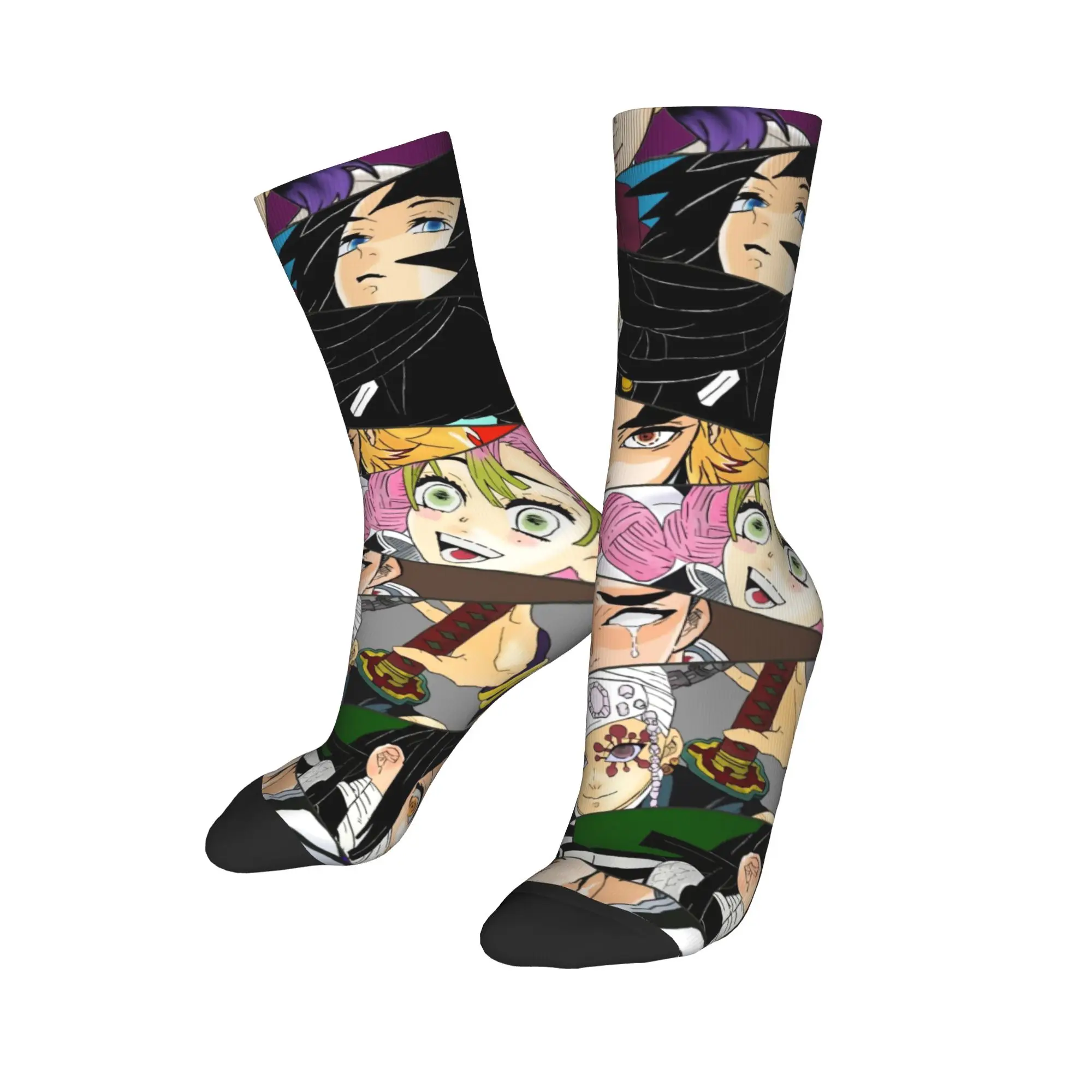 Fashion Male Men Socks Harajuku Demons Slayers Anime Sock Polyester  Sport Women Socks Spring Summer Autumn Winter