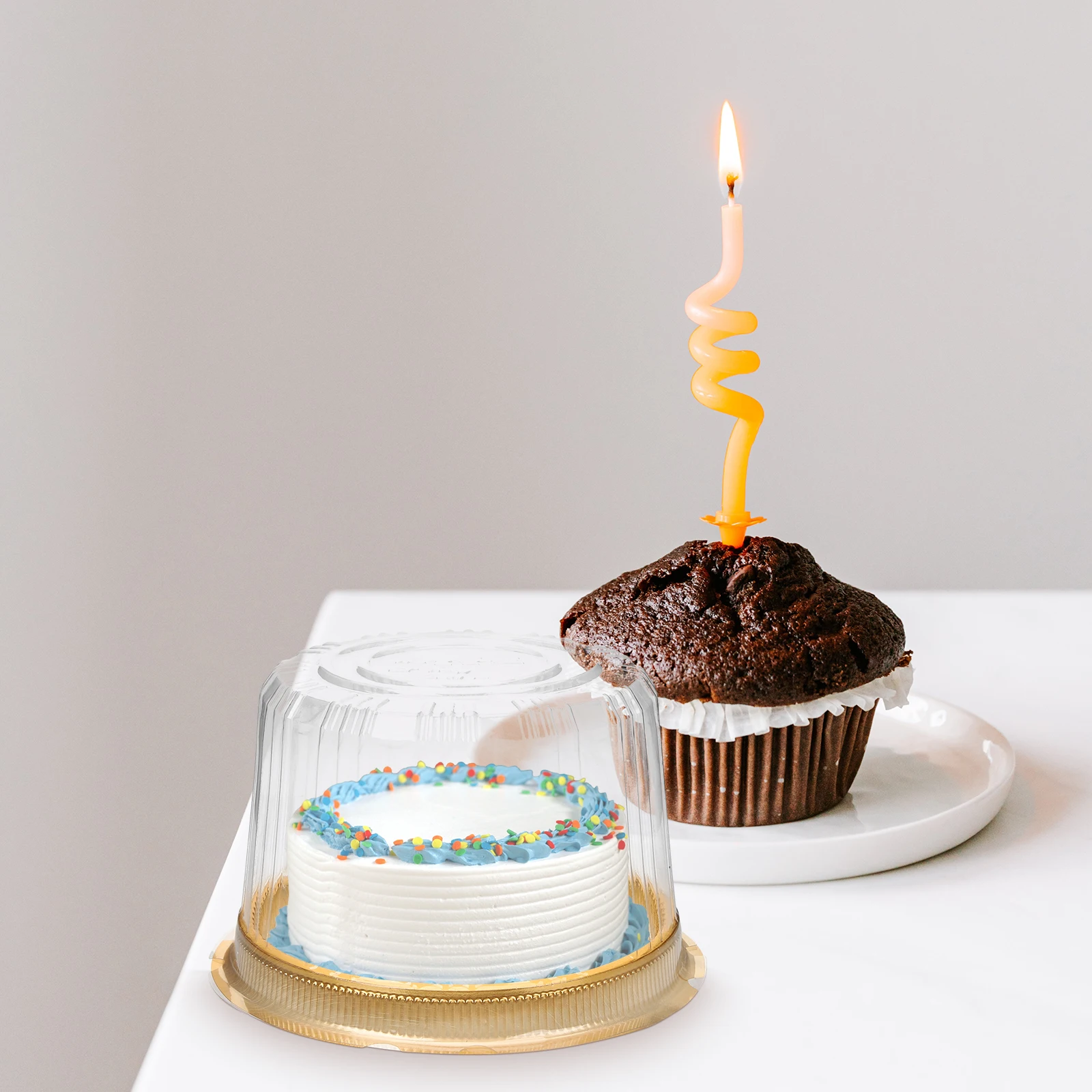 

20Pcs Transparent Cake Boxes Easy Assembly Protection for Handmade Cakes Cupcakes Desserts Cake Containers Containers