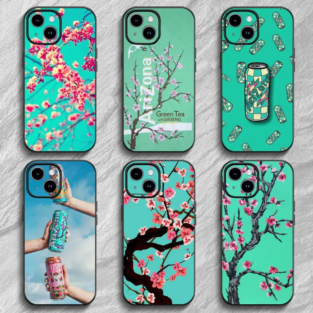 Funda para Teléfono con Estética Vaporwave Arizona Iced Tea para iPhone 12-17 Air Plus Pro Max, Satinada, Brillante, Colorida, Excelente Regalo