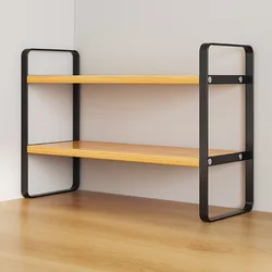 Desktop Shelving Iron Art Table Bookcase Desk Storage Small Shelf Student Dormitory Cosmetics Organizer Office