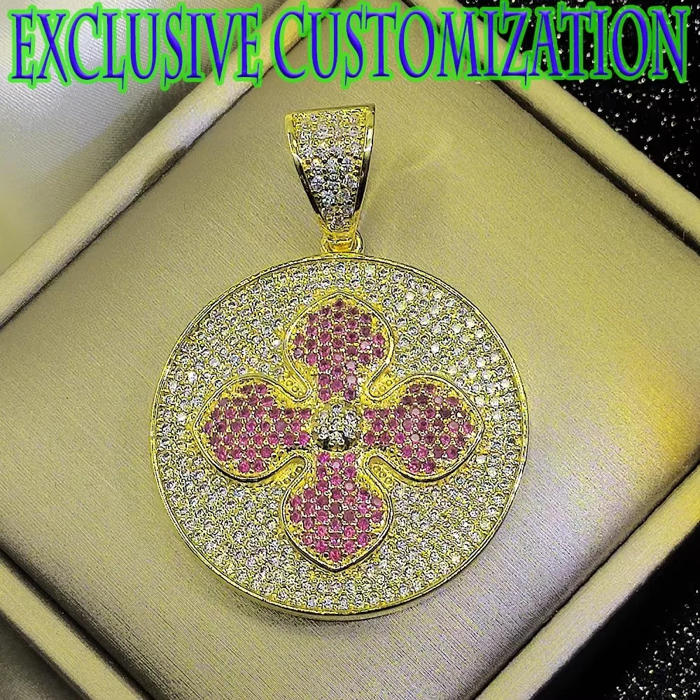 Hip hop Luxury Fashion Brand Decorative Necklace, High end Diamond Inlaid Pendant, Hand Plated 18K Gold, Popular Boutique