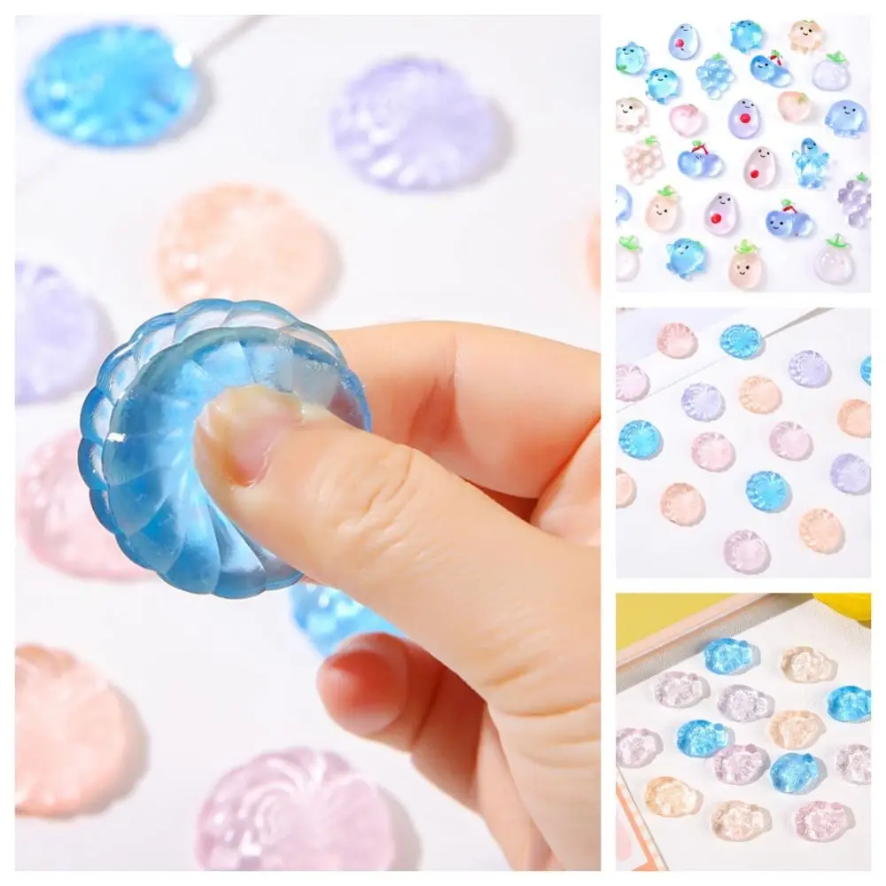 20 pcs Transparent Snapper Squeeze Toy Kneading Shiny Cartoon Fidget Toy Simulated Mini Fruit Pinch Toy Practical Jokes