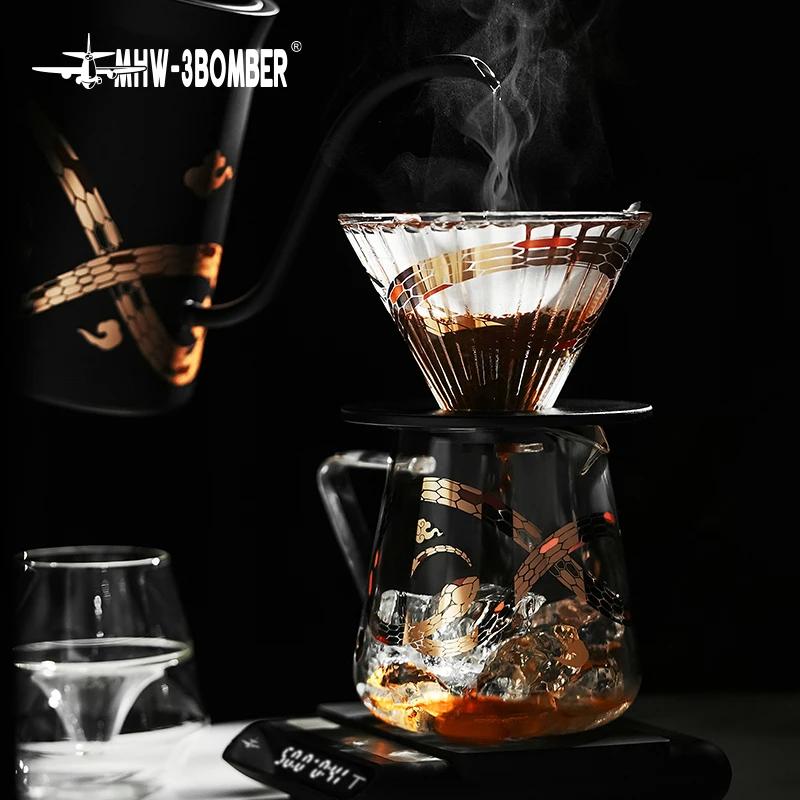 MHW-3BOMBER Servidor de café 500ml Pote de café de vidro Elf 2025 Limited Pour Over Maker Coffee Home Brewer Pot Barista Acessórios