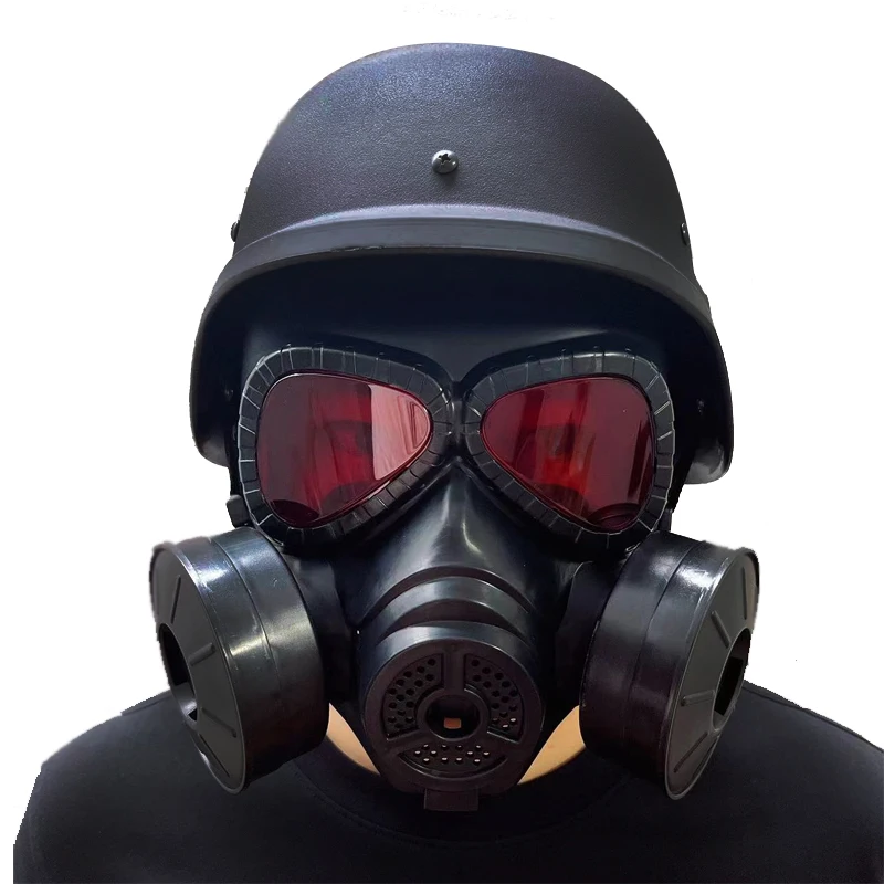 Simulation Gas Mask Red Mobilizer Full Face Field Protective Mask Water Bomb Through Outdoor Facial Mask