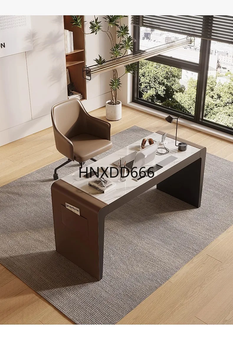 مكتب كمبيوتر Rock Slab Saddle Skin - مكتب مكتب على الطراز الصناعي الحديث للمنزل أو العمل