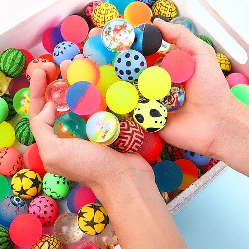 Gumowe piłki do odbijania luzem 27MM upominki na przyjęcie dla chłopców dziewcząt nagrody prezenty urodzinowe dla dzieci automat sprzedający zabawki Balle Rebondissante