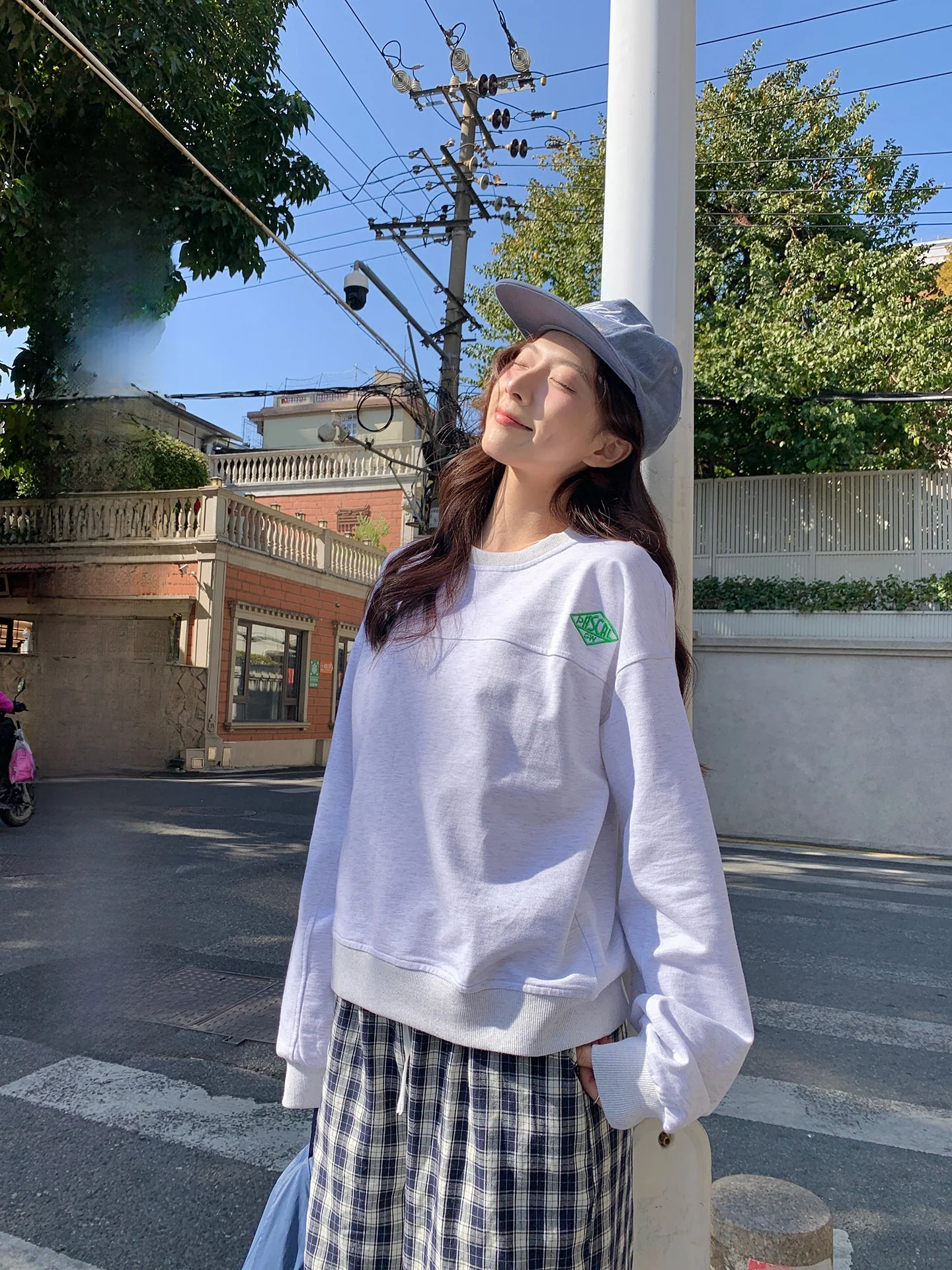 

ey Loose Fit round Ne Sweatirt Women's Lazy Sle Early Spring New Simple Versatile Cheese Rabbit Brand Breathable Cott...