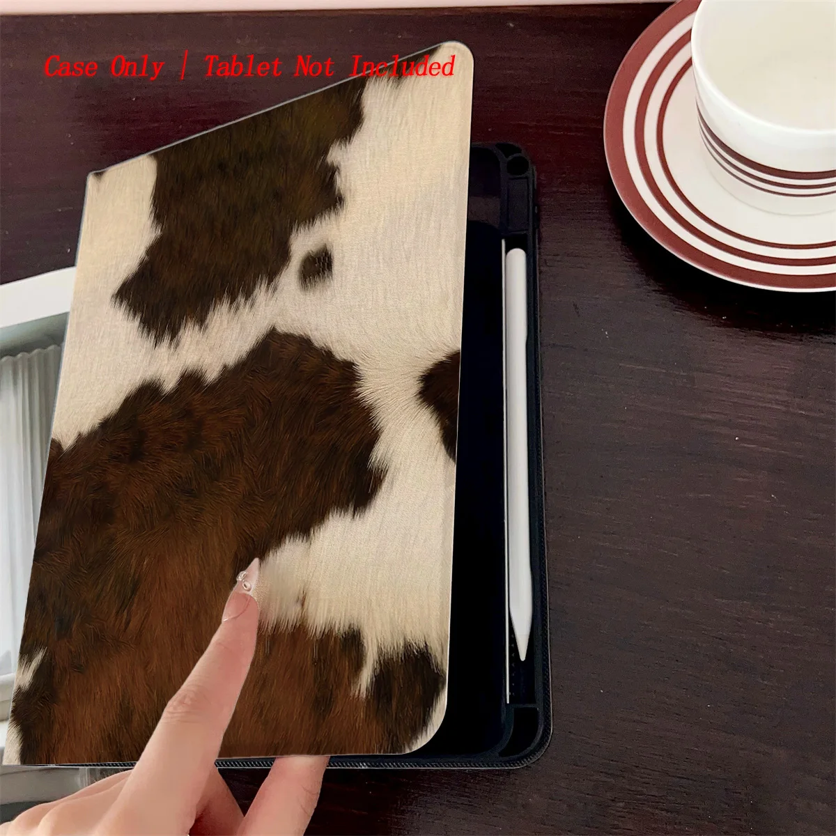 Elegant White & Brown Animal Fur Texture iPad Case For Apple iPad Pro 11/12.9 Air 5 Mini 5 8th Gen Fashion Cover