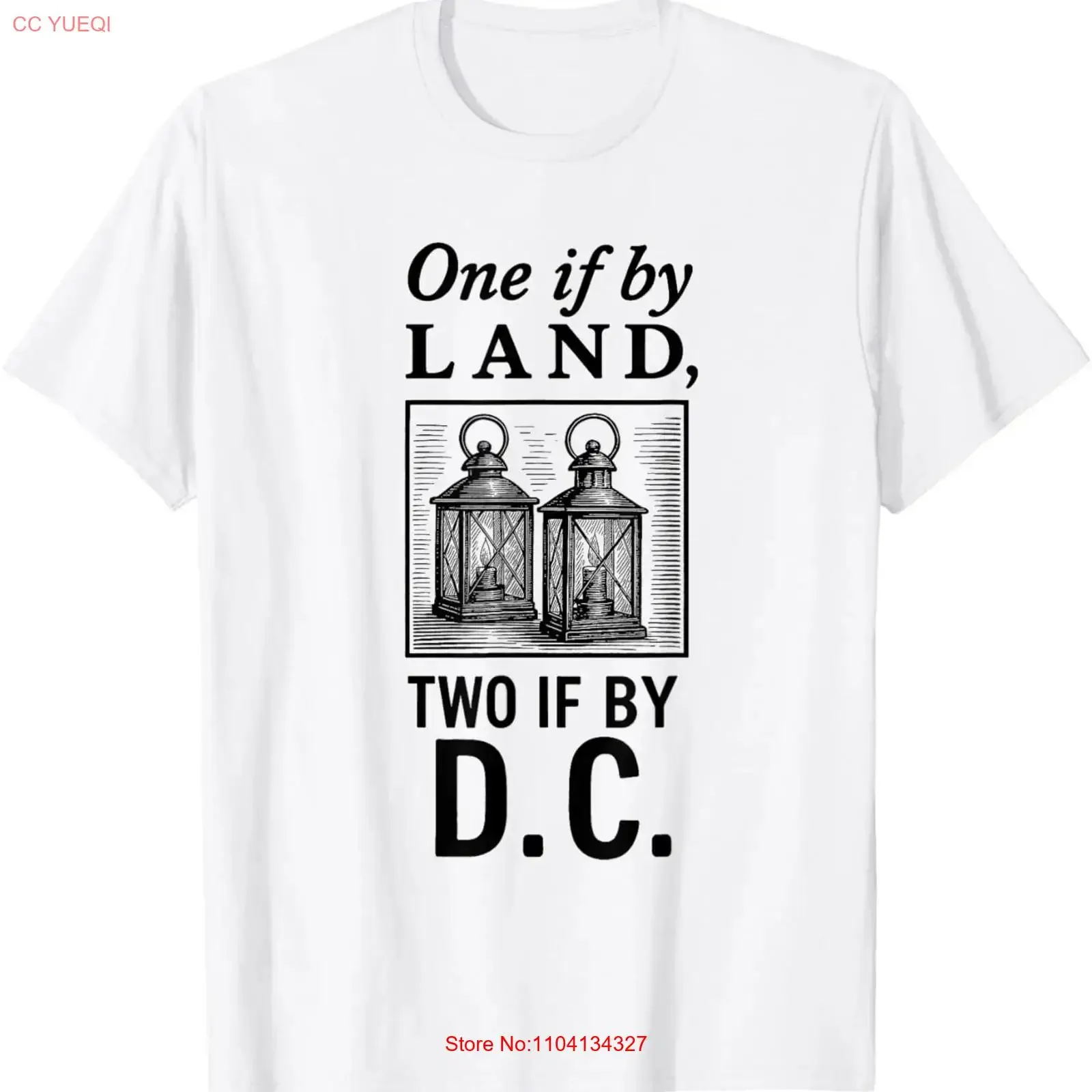 One if by Land Two D C Paul Revere T Shirt vintage Washed graphic Slightly designer clothes Top For Everyday Wear homme