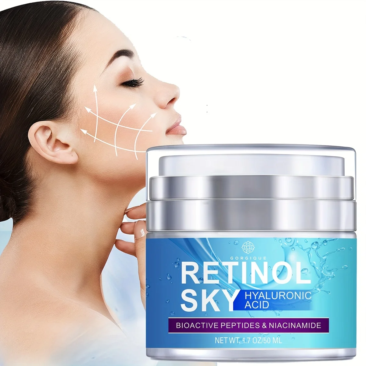 Sky Face Moisturizer Cream Hydrating Night Cream for Face & Neck w/Hyaluronic Acid Niacinamide