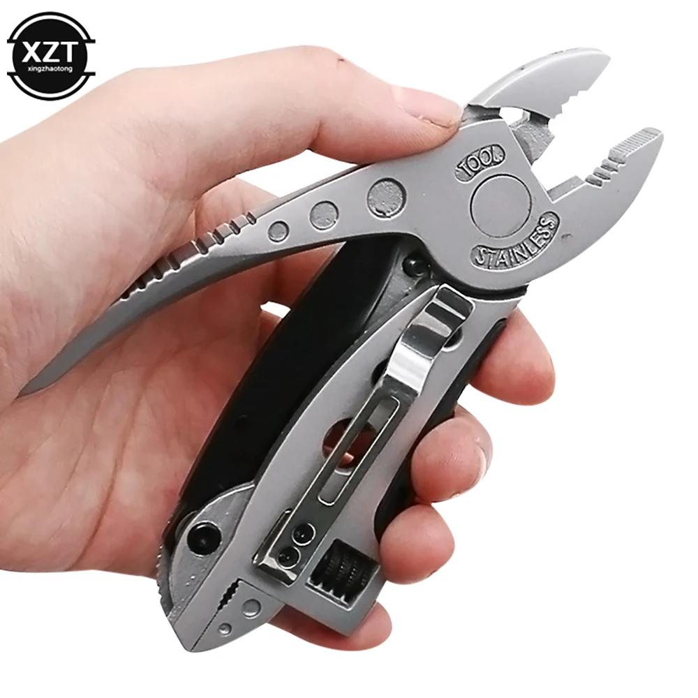 Multitool Pliers Pocket Knife Screwdriver Set Kit Adjustable Wrench Jaw Spanner Repair Outdoor Camping Survival Portable