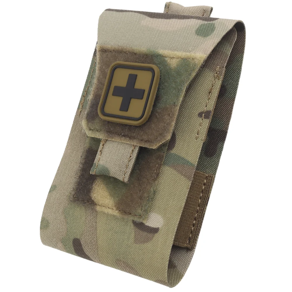 Wosport Small First Aid Pouch Cordura Quick Pull Handle Elastic Retention Compact Medical Storage for Airsoft Outdoor Training