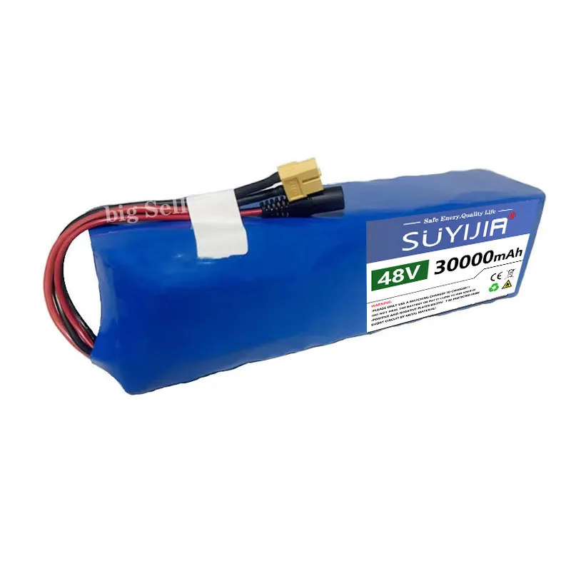 New 48V 30000mAh 1000W 13S3P XT60+DC 48V Lithium-ion Battery Pack, Lithium Iron Phosphate Battery 120Ah and 54.6V Charger