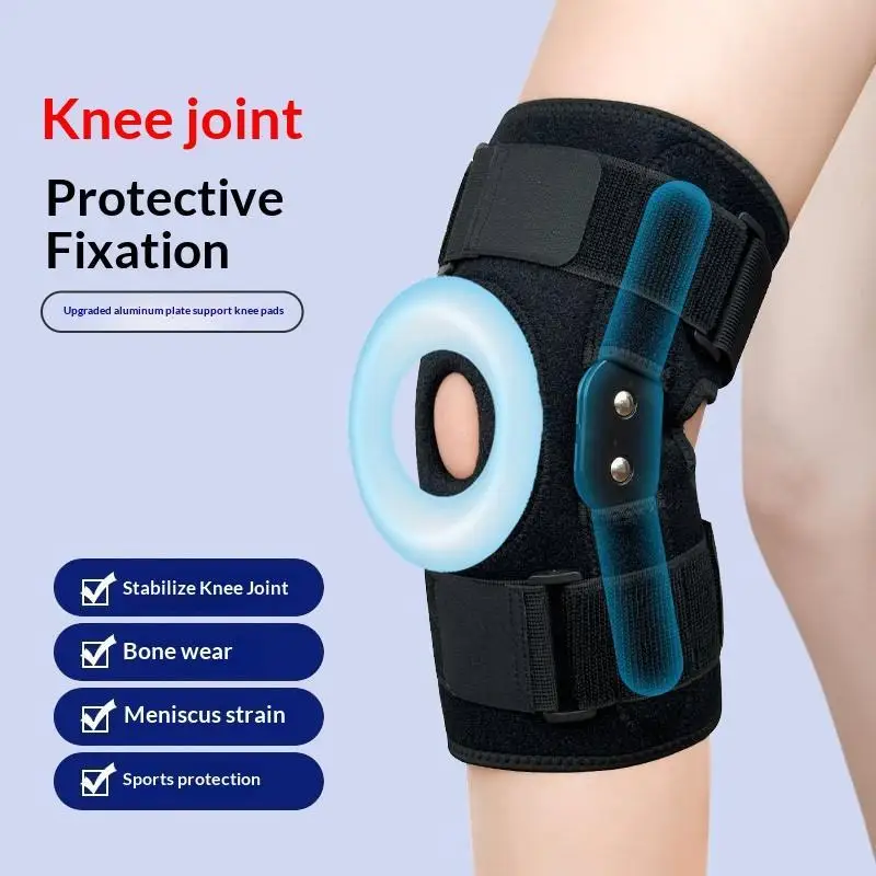 Sport-Knieschoner für Knieschmerzen, Meniskusriss, Verletzungsrehabilitation mit seitlichen Stabilisatoren, Patella-Gel-Knieunterstützung, Kompressionsmanschette – Detail 10