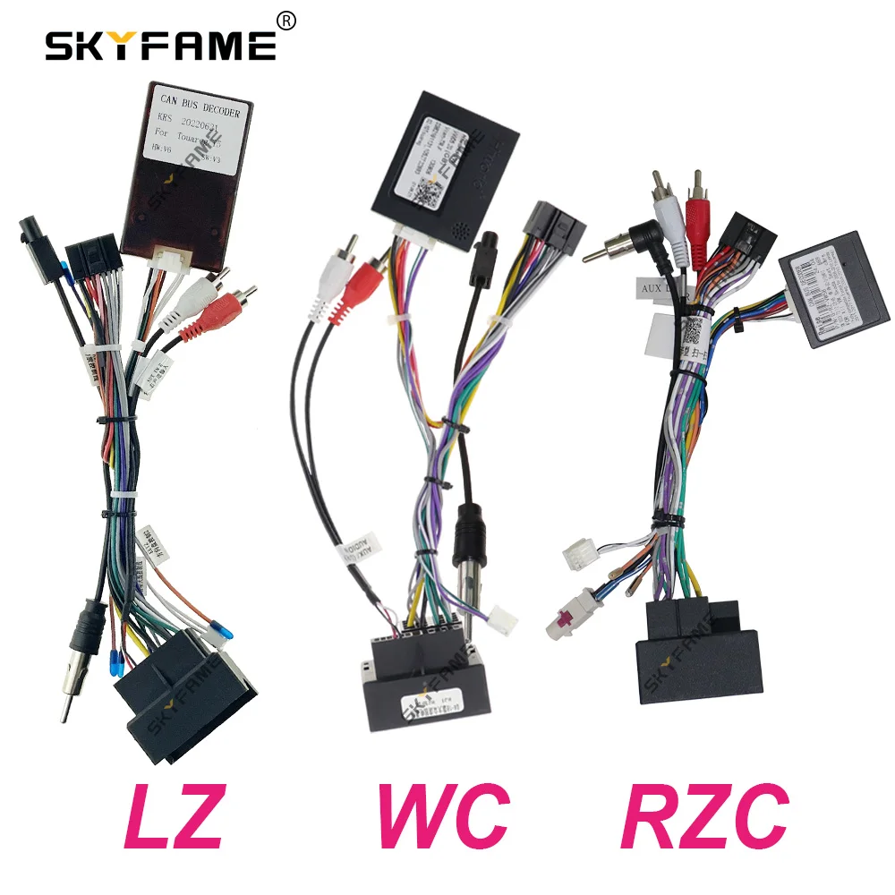 SKYFAME Car 16Pin Wiring Harness Android Radio Adapter Canbus Box Decoder For Volkswagen Touareg Multivan T5