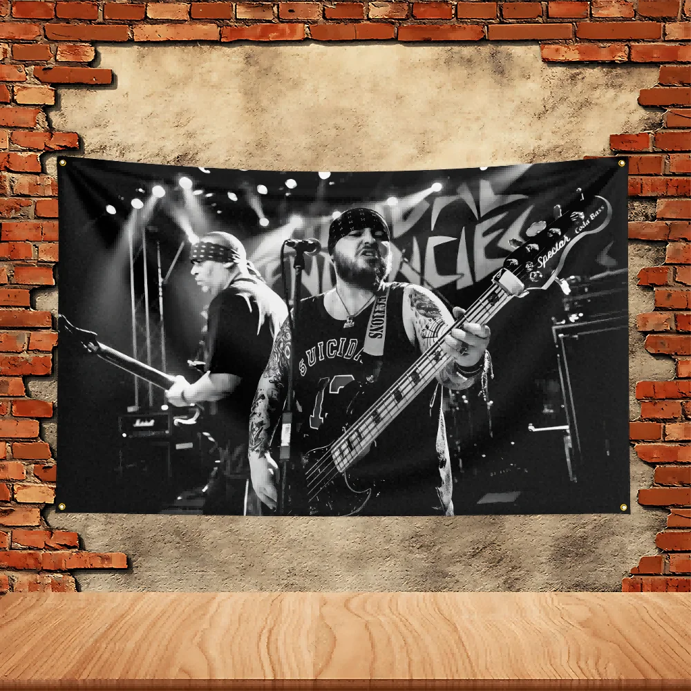 Suicidal Tendency Band Party Flag Polyester Printed Flag Banner Tapestry for Garden Garage Decoration Concert Flag