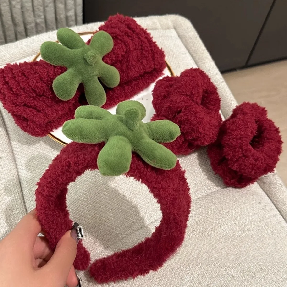 Strawberry Face Wash Hair Bands Hair Bands for Girls Basic Utility Makeup Applying Mask Headband Hair Ties
