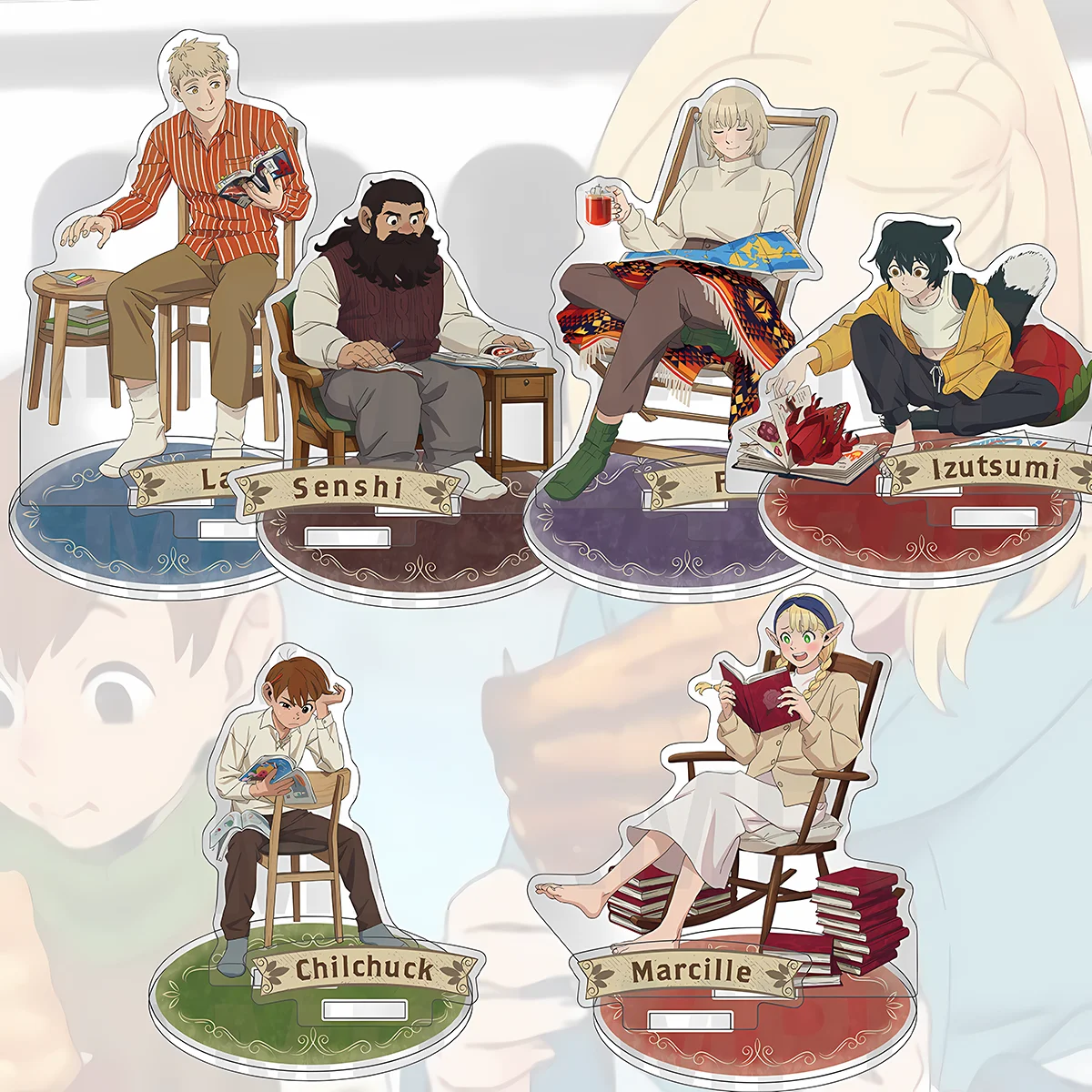 Anime Dungeon Meshi 15cm Acrylic Stand Double Plugs Laios Marcille Unique Gift 4th of July Present Desk Bedroom keychain