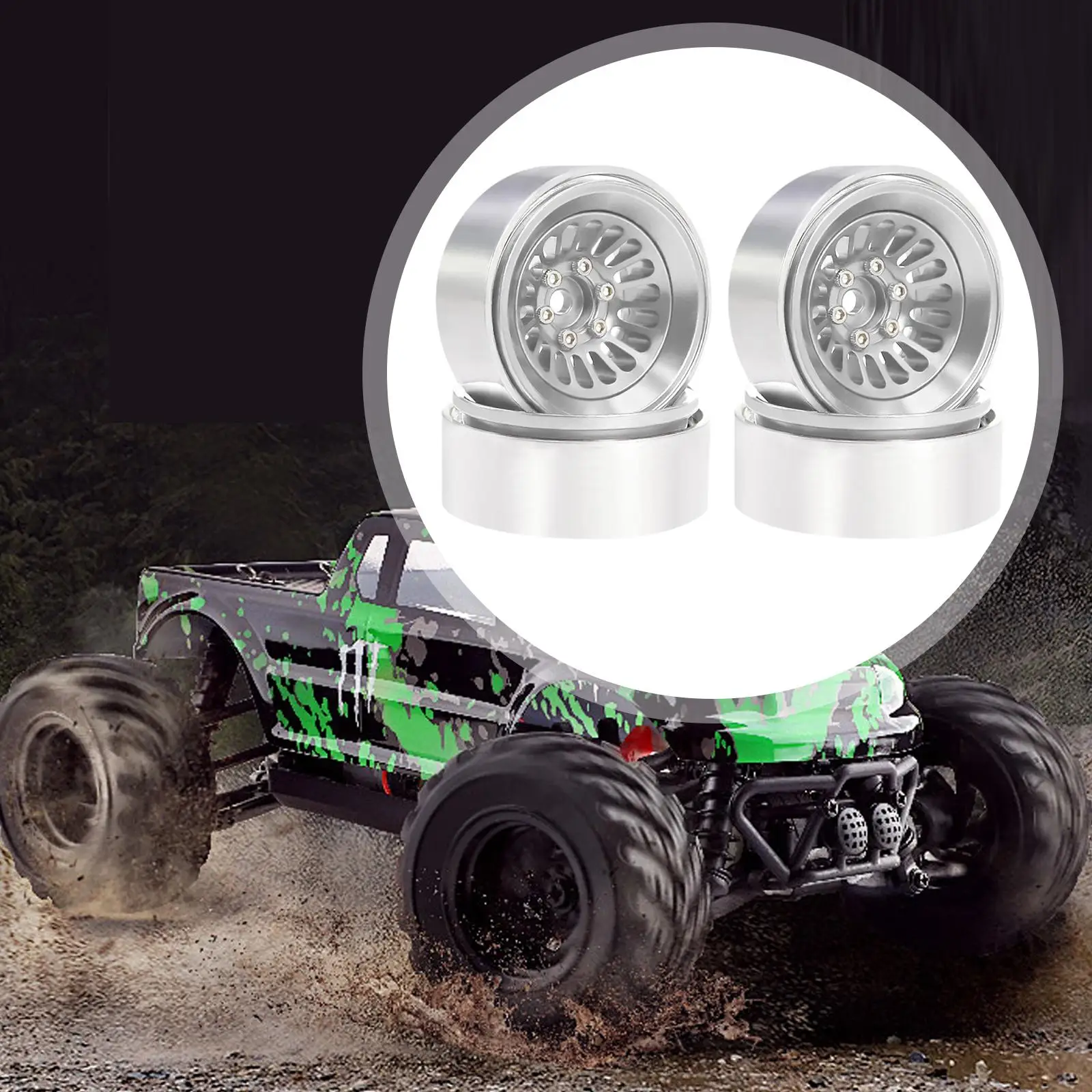 

4 шт., ступица колесных дисков, установка, высокопроизводительная обновленная деталь, шестигранная 7 мм, запасные части для SCX24 1/18 1/24, детали радиоуправляемого автомобиля