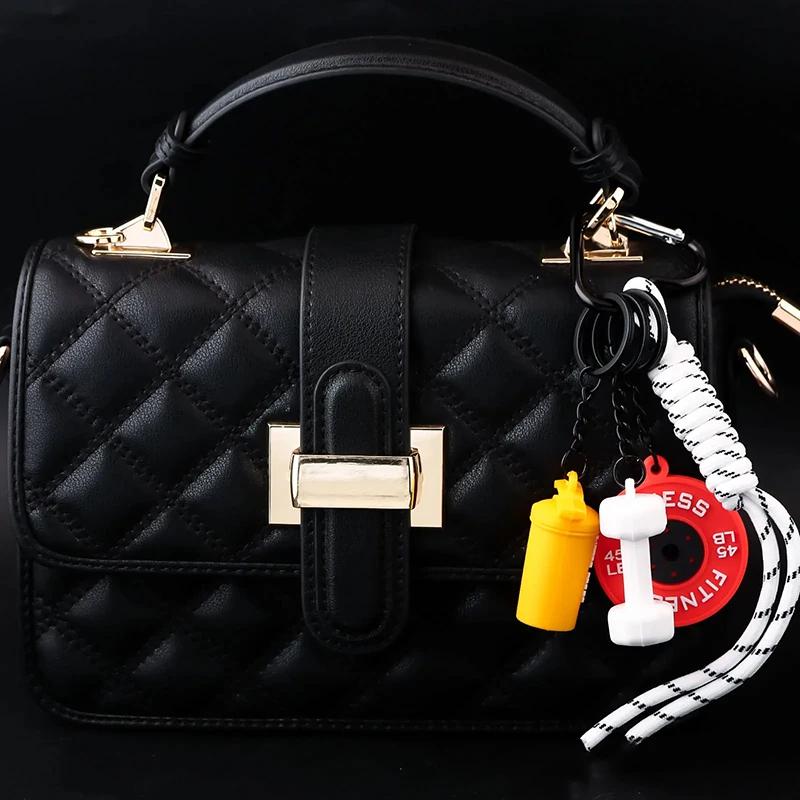 3DMini الدمبل اللياقة البدنية غلاية المفاتيح للنساء حقيبة الموضة قلادة اللياقة البدنية متحمس حقيبة مفتاح السيارة حلية الديكور هدية #3