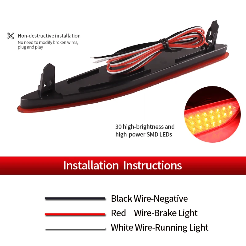 

2pcs Car LED Rear Reflector For Toyota Alphard 40 Series Rear brake Stop Bumper Lamp Accessories