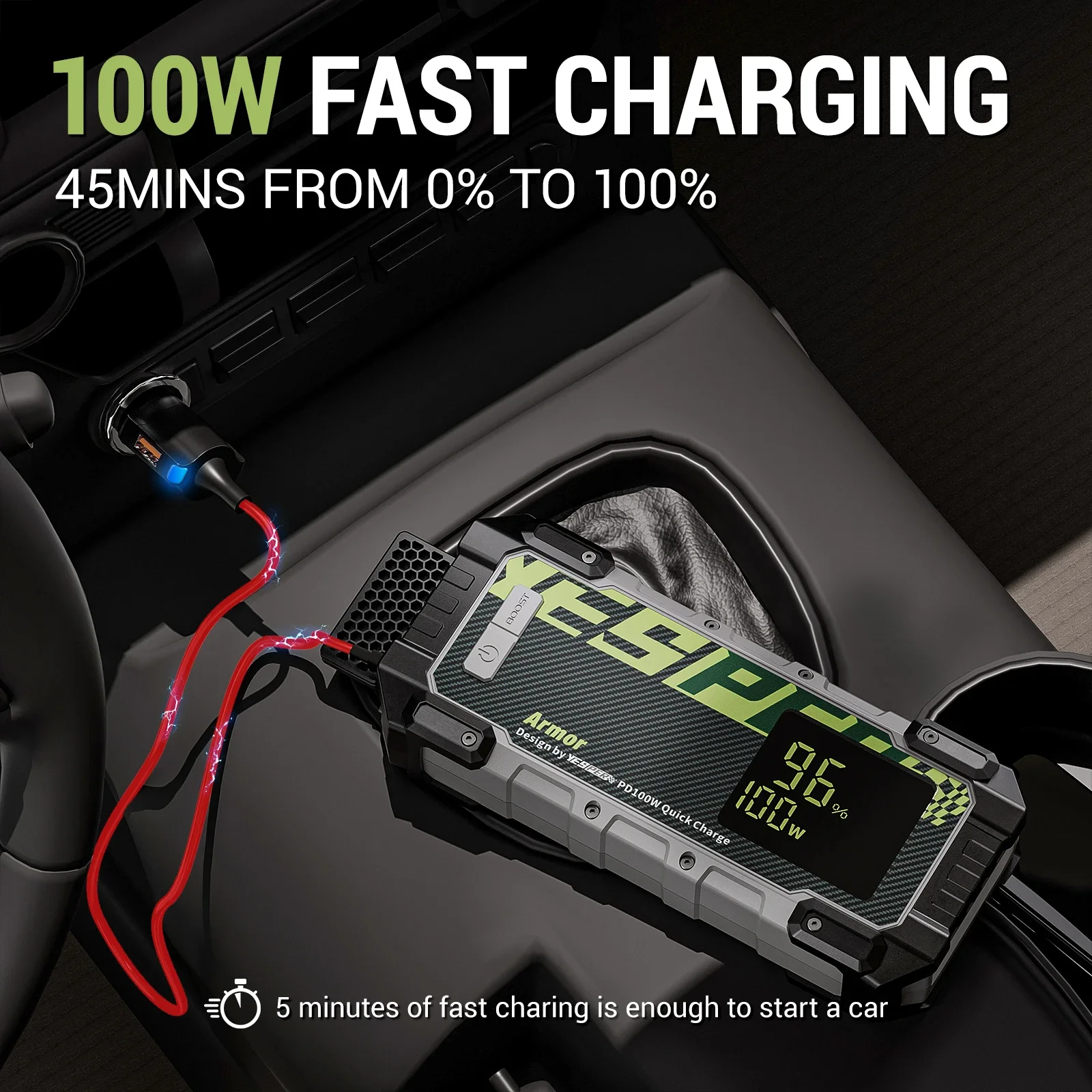 Hot Selling Yesper Armor Hot Sale Jump Start 12V Lithium Battery Jump Pack Car Starter Fast Charge for Car