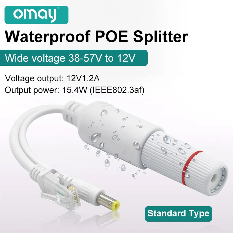 48V zu 12V POE Splitter Standard Typ Und Wasserdichte Video Und Power Adapter Kabel Liefern Modul Injektor für IP Kamera extender