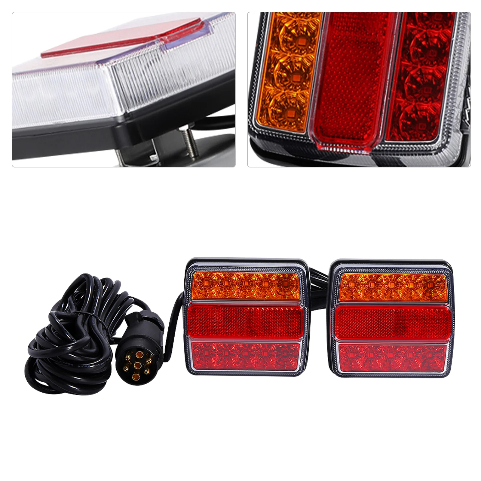 

Universal 7 Pin LED Tail Lights for Trucks Trailers Tractors Buses 2835 LED Beads Brake Reverse Turn Signal Lights