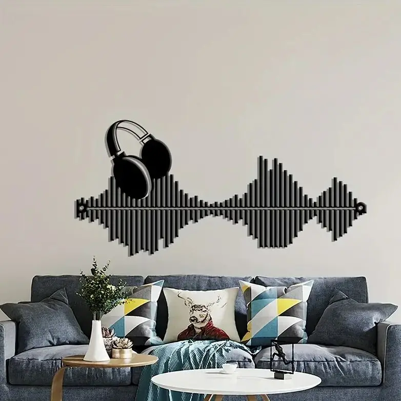 CIFbuy Rhythmus der Musik Wandbehang, Musik-Wandkunst, Wanddekoration aus Metall, Musikdekoration, Wohnzimmerdekoration, Geschenk für Musikliebhaber
