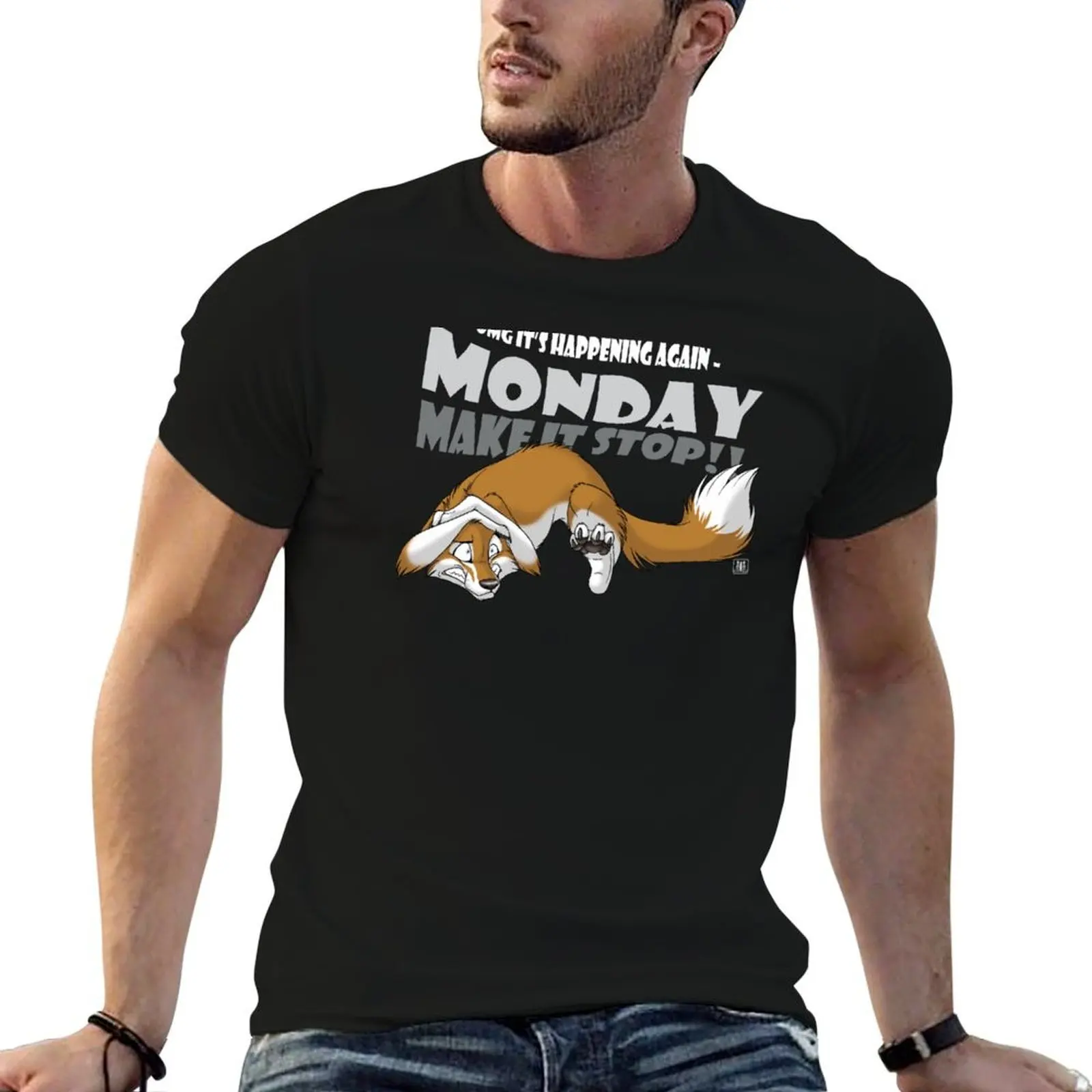 

Monday - Make it stop! T-Shirt funny t shirts man t shirts for man graphic funny t shirts for man cotton soft T-shirt