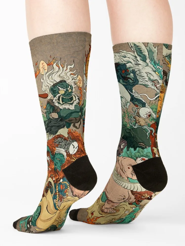 Japanese kaiju monsters Socks Stockings Stockings compression cartoon professional running Man Socks Women's