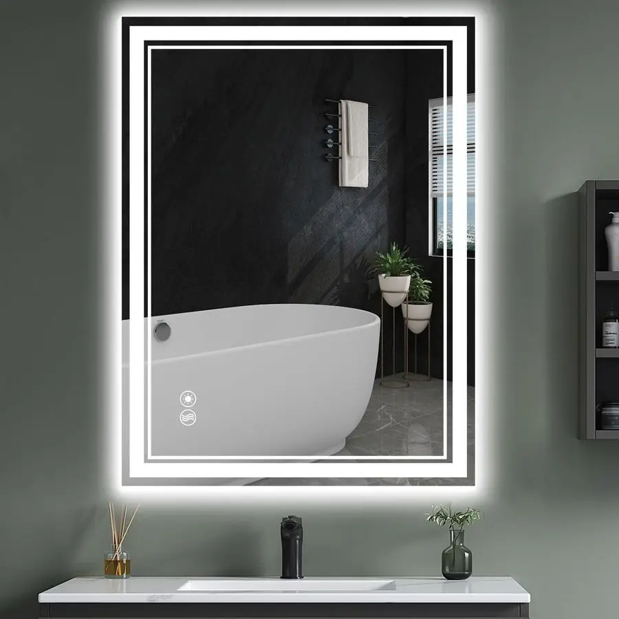 

x 32 LED Mirror for Bathroom AntiFog Lighted Mirrors for Bathroom Wall Dimmable 3 Colors Memory Function Vanity Mirror Switch