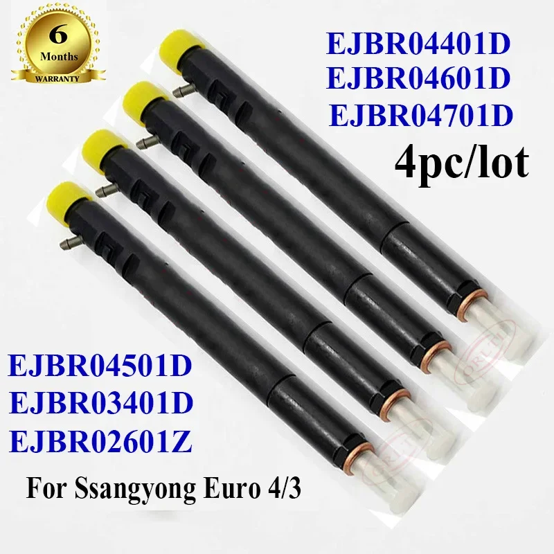 EJBR02601Z EJBR04701D EJBR04601D Diesel Fuel Injector EJBR04401D EJBR04501D EJBR03301D For SSANGYONG Euro 3/4 4PC/Lot