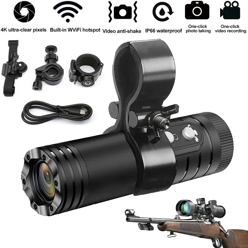 

4K Mini Sport DV Action Sport Camera Flashlight Helmet Full HD 1080P Video Ideal Bodycam for Bike, Cycle, Motorcycle Camcorder