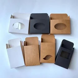 50pcs Kraft Paper Box with Window Handmade Soap Packaging Boxes Cardboard boxes for Gifts Dragees box Customzie Logo Wholesale