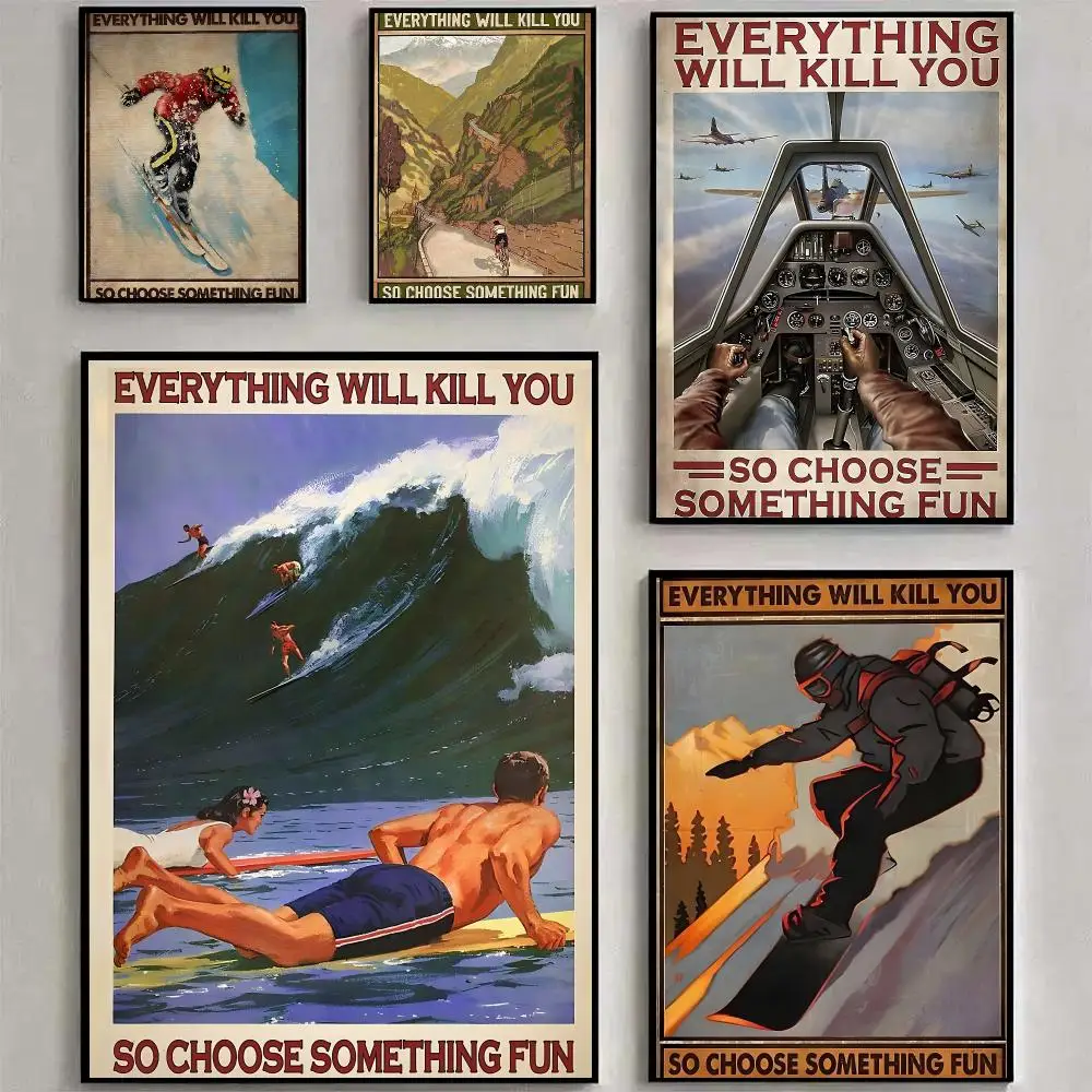 Everything Will Kill You Poster HD Prints Painting Wall Art For Living Room Home Bedroom Decoration