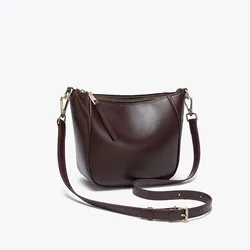 Genuine Leather Versatile Women's Bag Fashionable Single Shoulder Crossbody Phone Bag Ladies' 2024 New Small Dumpling Handbag