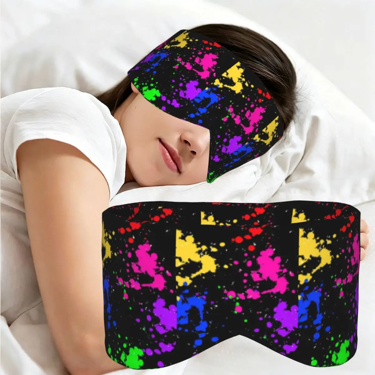 Colorful Graffiti Splatter Print sleep mask Light Blocking Portable Eye Cover for Girls Boys Travel Party Gift Eyeshade eyepatch