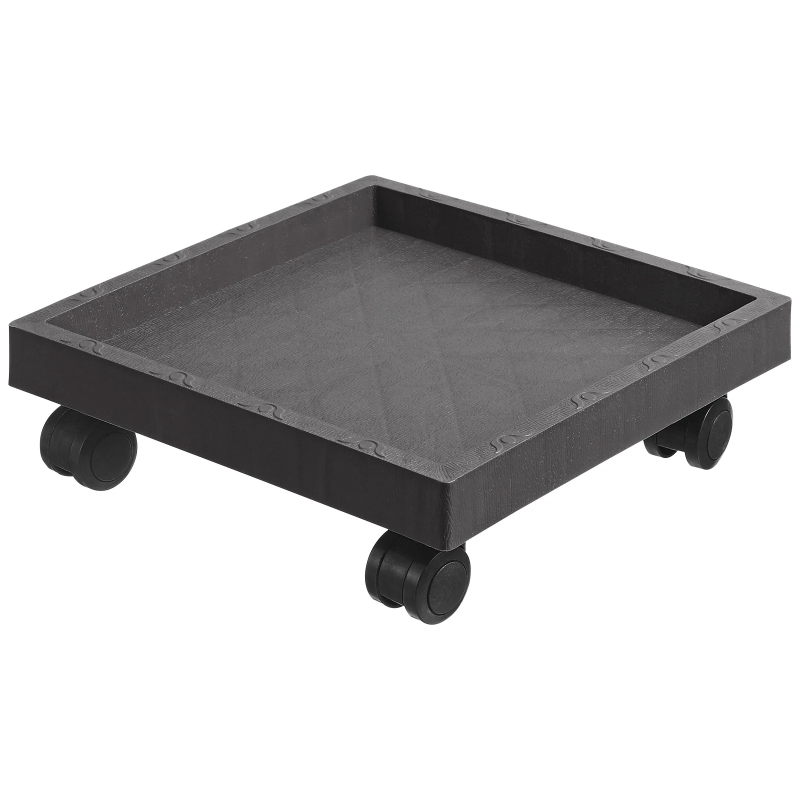 

Outdoor Square Tray Plant Pallet Stand with Wheel Rollers Rolling Planter Flower Pot