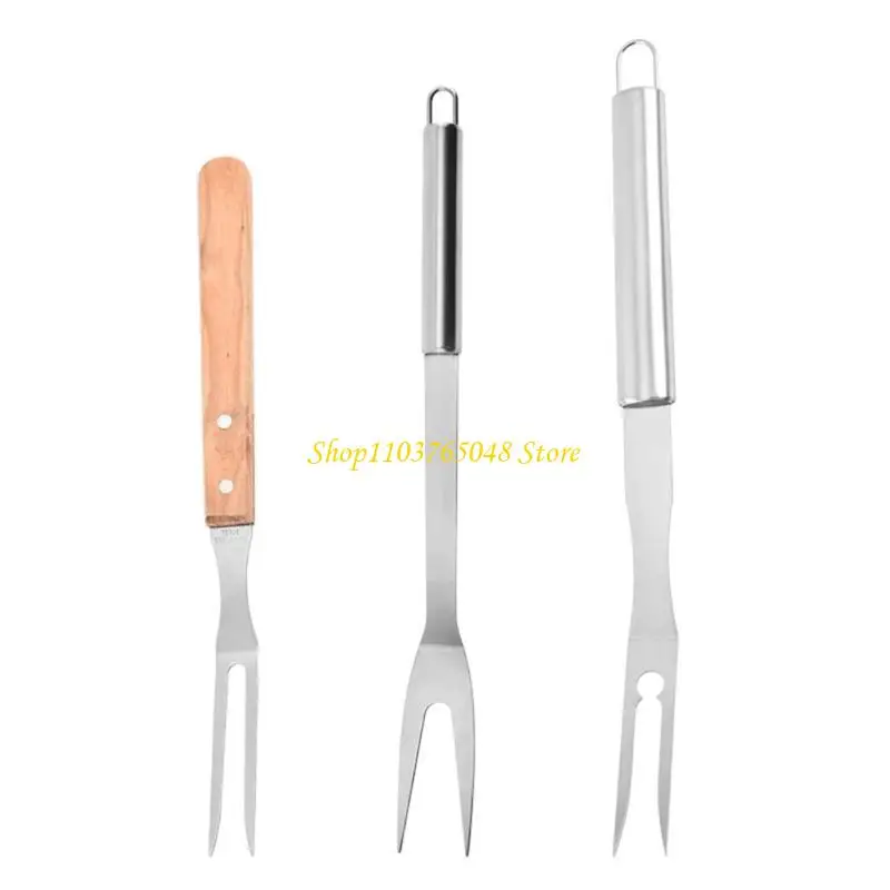 R53E 13 Inch Carving Fork Fork Cooking Fork, Heavy Duty Stainless Steel BBQ Fork