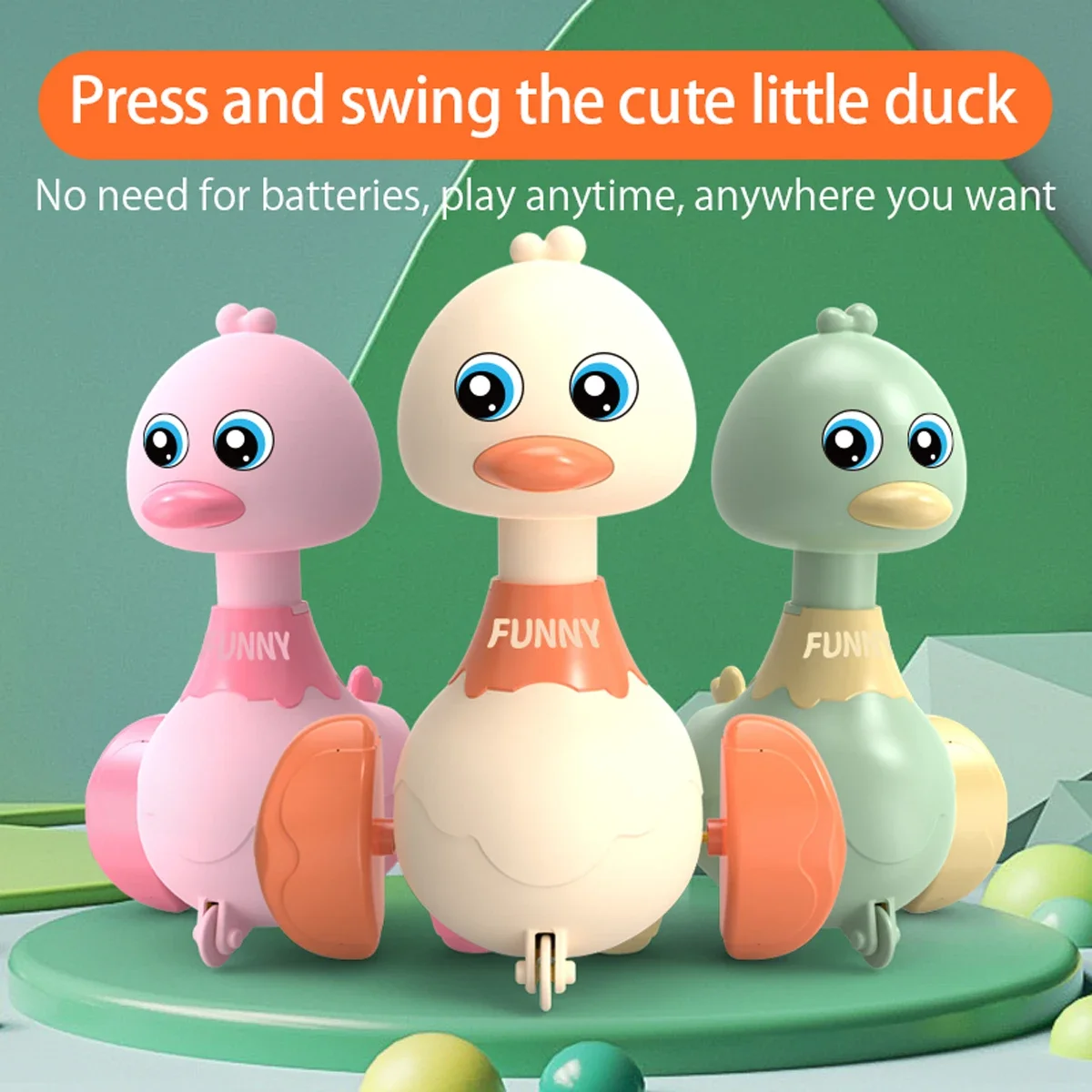 

Baby Rebound Simulation Press Swinging Duckling Inertial Sliding Toy Car